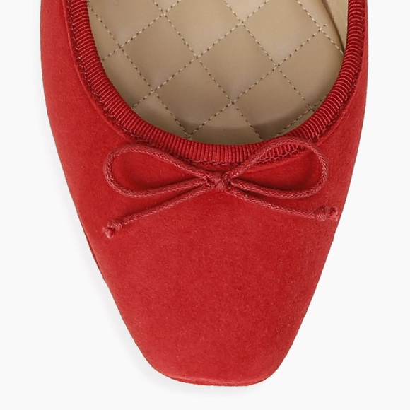 NEW Veronica Beard Beatrix Suede Ballet Flat in Fire Red - Picture 4 of 9